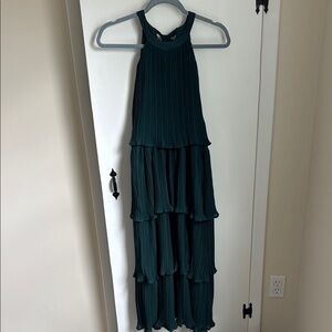 Elegant Green Tiered Kids Dress